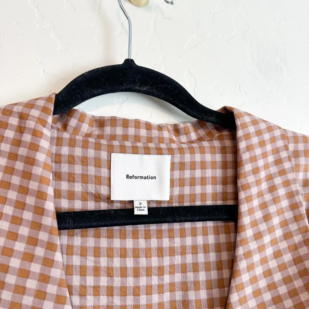 Reformation | Olli Gingham Button Front Top in Audrie Check